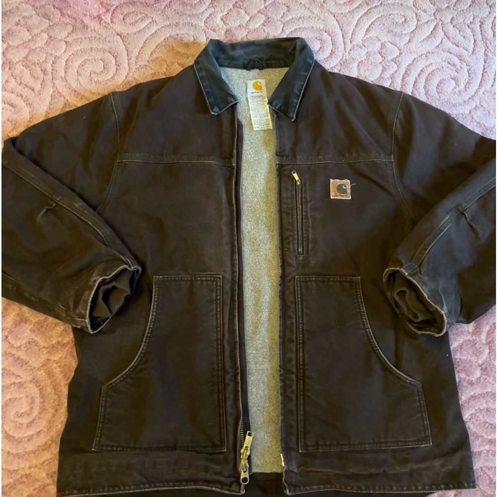 Vintage brown carhartt Detroit bomber jacket